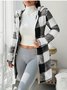 Casual Hoodie Color Block Trench Coat
