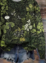 Women's Floral Print Casual Crew Neck Long Sleeve Sweatshirt