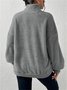 Split Joint Casual Loose Plush And Fleece Women's Stand Collar Zipper Sweatshirt