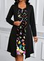 Crew Neck Casual Dress With No