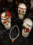 Colorful Rice Bead Ghost Pumpkin Bat Anklet Five-piece Set Dark Funny Skull Halloween Foot Ornaments Five-piece Set