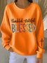 Text Letters Regular Fit Casual Sweatshirt
