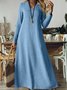 Casual Plain V Neck Dress