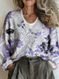 Botanical Pattern Loose Ethnic Sweater