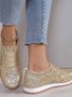 All Season Plain Street Shallow Sequined Rhinestone Elastic Casual Shoes