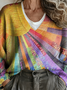 Ethnic Multicolor Block V Neck Sweater