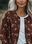 Women's Floral Print Casual Autumn Cardigan
