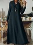 Casual Plain V Neck Dress