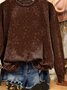 Crew Neck Loose Printing Casual Sweatshirt