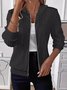 Casual Plain Long Sleeve Hoodie