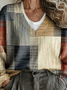 Ethnic Multicolor Block Loose Sweater