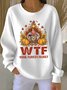 Casual Crew Neck Regular Fit Turkey Sweatshirt