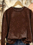 Crew Neck Loose Printing Casual Sweatshirt