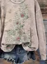 Floral Printing Casual Loose Sweatshirt