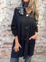 Casual Plain Buttoned Crew Neck Cardigan