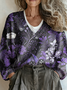 Botanical Pattern Loose Ethnic Sweater