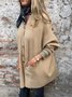 Casual Plain Buttoned Crew Neck Cardigan
