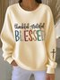 Text Letters Regular Fit Casual Sweatshirt