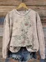 Floral Printing Casual Loose Sweatshirt