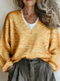 Casual Loose Floral V Neck Sweater