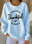 Casual Crew Neck Cotton Sweatshirt