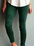 Plain Regular Fit Casual Leggings