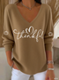Regular Fit V Neck Casual Hoodie