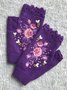 Knitted Boho Floral Autumn And Winter Ins Embroidered Women's Warm Gloves Bee Flower Adult Knitted Gloves Embroidered Wool Gloves