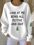 Text Letters Crew Neck Cotton Casual Sweatshirt