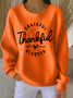 Casual Crew Neck Cotton Sweatshirt