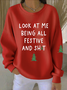 Text Letters Crew Neck Cotton Casual Sweatshirt