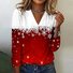 Women's Long Sleeve V-Neck T-Shirt Christmas Pattern