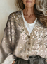 Floral V Neck Boho Loose Cardigan