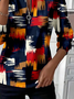 Women's Abstract Print Casual Zipper Neck Long Sleeve Sweatshirt