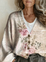 V Neck Casual Ethnic Cardigan
