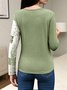 Women's Long Sleeve T-shirt Spring/Fall Green Geometric Printing Crew Neck Daily Going Out Vintage Top