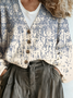 Gradient Pattern Boho Loose V Neck Cardigan