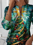 Women's Christmas Tree Printed Casual Zipper Neck Long Sleeve Sweatshirt