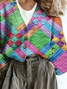 Multicolor Block Casual Cardigan