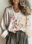 V Neck Casual Ethnic Cardigan