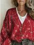 Loose V Neck Casual Cardigan