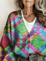 Multicolor Block Casual Cardigan