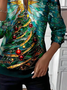 Women's Christmas Tree Printed Casual Zipper Neck Long Sleeve Sweatshirt