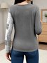 Women's Long Sleeve T-shirt Spring/Fall Green Geometric Printing Crew Neck Daily Going Out Vintage Top