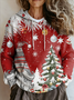 Vintage Loose Gradient Pattern Hoodie Sweater