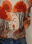Women's Long Sleeve T-shirt Spring/Fall Apricot Tree Printing Jersey Crew Neck Daily Going Out Casual Top