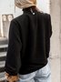 Women's Long Sleeve T-shirt Spring/Fall White Geometric Buckle Stand Collar Balloon Sleeve Daily Going Out Vintage Top