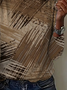 Women's Long Sleeve T-shirt Spring/Fall Brown Abstract Printing Jersey Crew Neck Daily Going Out Casual Top