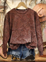 Crew Neck Floral Casual Sweatshirt