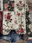 Printing Loose Casual Floral Sweatshirt